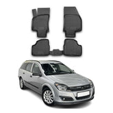 OMAC Alfombrillas De Coche para Opel Astra 2004-2015 Caravan Negro Goma TPE 4Pza